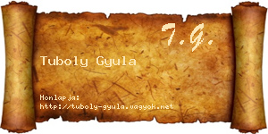 Tuboly Gyula névjegykártya